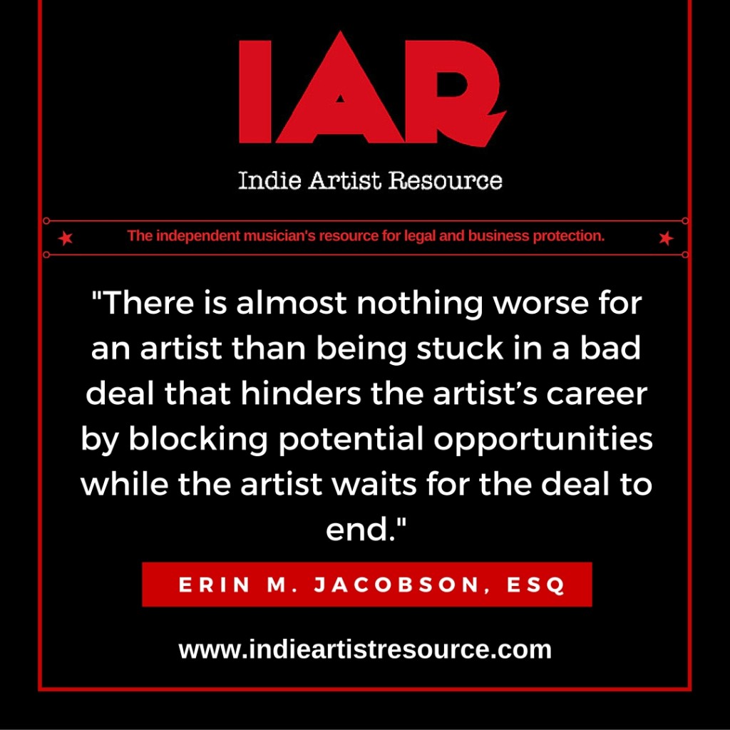 Indie Artist Resource Management Agreement Erin M Jacobson Music Lawyer Attorney